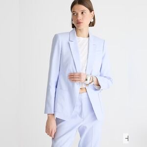 J. Crew Helena blazer peri blue in stretch linen blend